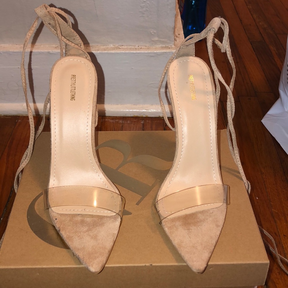 Woman's Open Toe clear heels